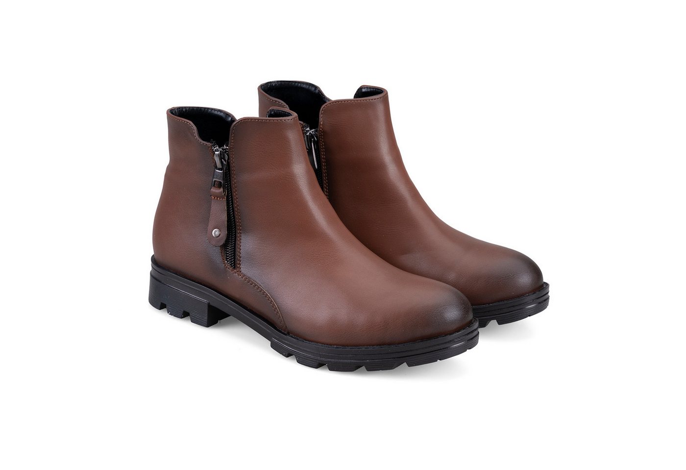 Desa Damen-Kunstlederstiefel – Flacher Absatz Stiefel von Desa