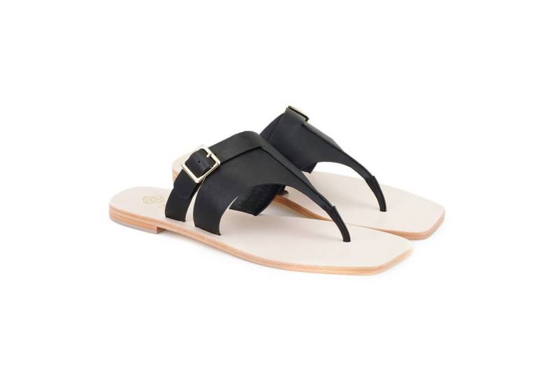 Desa Damen-Lederpantoffeln – Ledersohle, flacher Absatz, atmungsaktiv Slipper von Desa