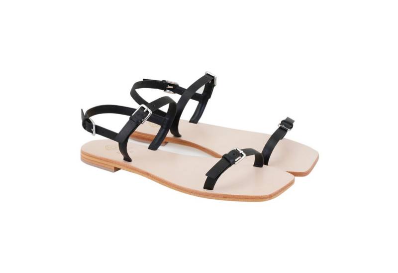 Desa Damen-Ledersandalen – Ledersohle, flacher Absatz, atmungsaktiv Slipper von Desa