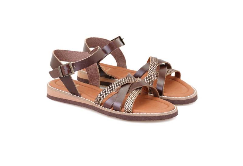 Desa Damen-Ledersandalen – ohne Futter, Synthetiksohle, atmungsaktiv Slipper von Desa