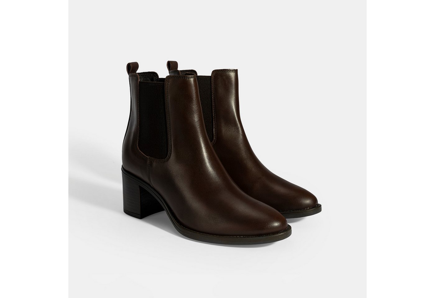 Desa Damen-Lederstiefel – Blockabsatz, elastische Schnürsenkel, Textilfutt Stiefel von Desa