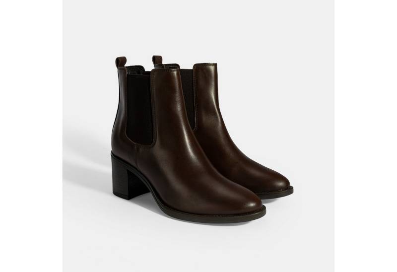 Desa Damen-Lederstiefel – Blockabsatz, elastische Schnürsenkel, Textilfutt Stiefel von Desa