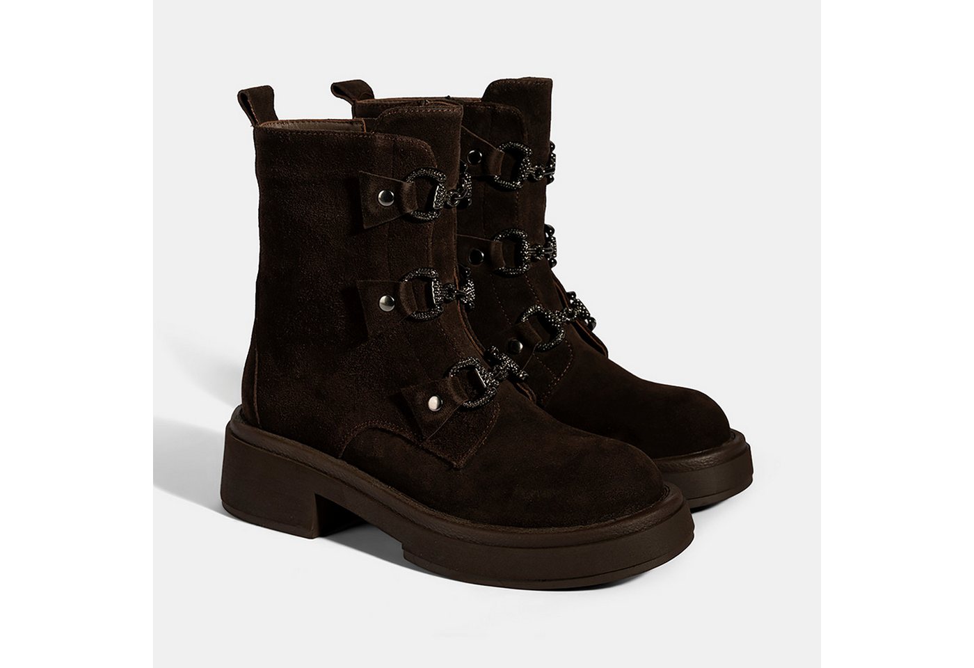 Desa Damen-Lederstiefel – Textilfutter, Reißverschluss, flacher Absatz, at Stiefel von Desa