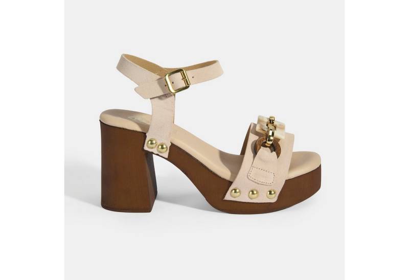 Desa Damen-Sandalen – Obermaterial aus Wildleder, Lederfutter, Plateauabsa Slipper von Desa