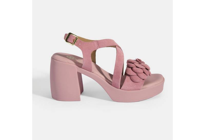 Desa Damen-Sandalen – Obermaterial aus Wildleder, Lederfutter, Plateauabsa Slipper von Desa