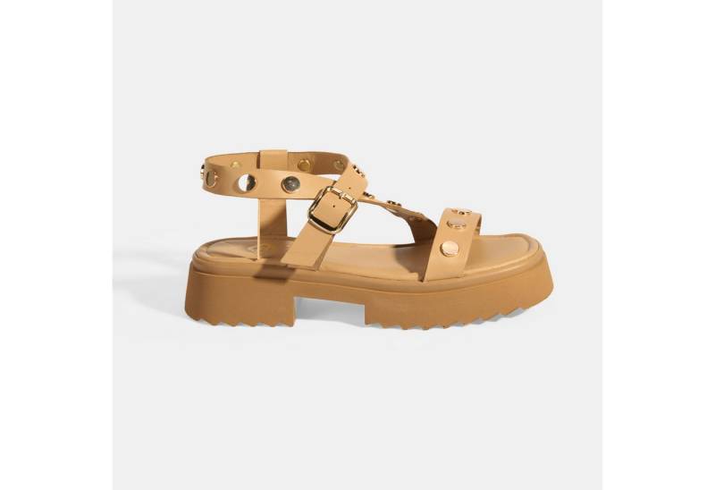 Desa Damen-Sandalen – Obermaterial und Futter aus Leder, flacher Absatz, S Slipper von Desa