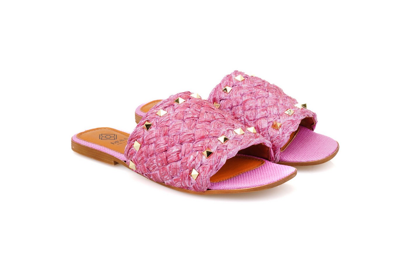 Desa Damen-Slipper aus Textil – Synthetiksohle, flacher Absatz, atmungsakt Slipper von Desa