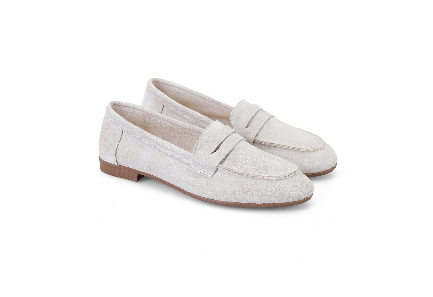 Desa Damen-Slipper aus Wildleder – Lederfutter, Synthetiksohle, flacher Ab Loafer von Desa