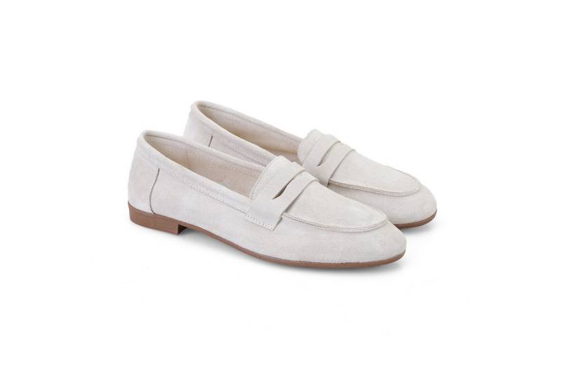 Desa Damen-Slipper aus Wildleder – Lederfutter, Synthetiksohle, flacher Ab Loafer von Desa