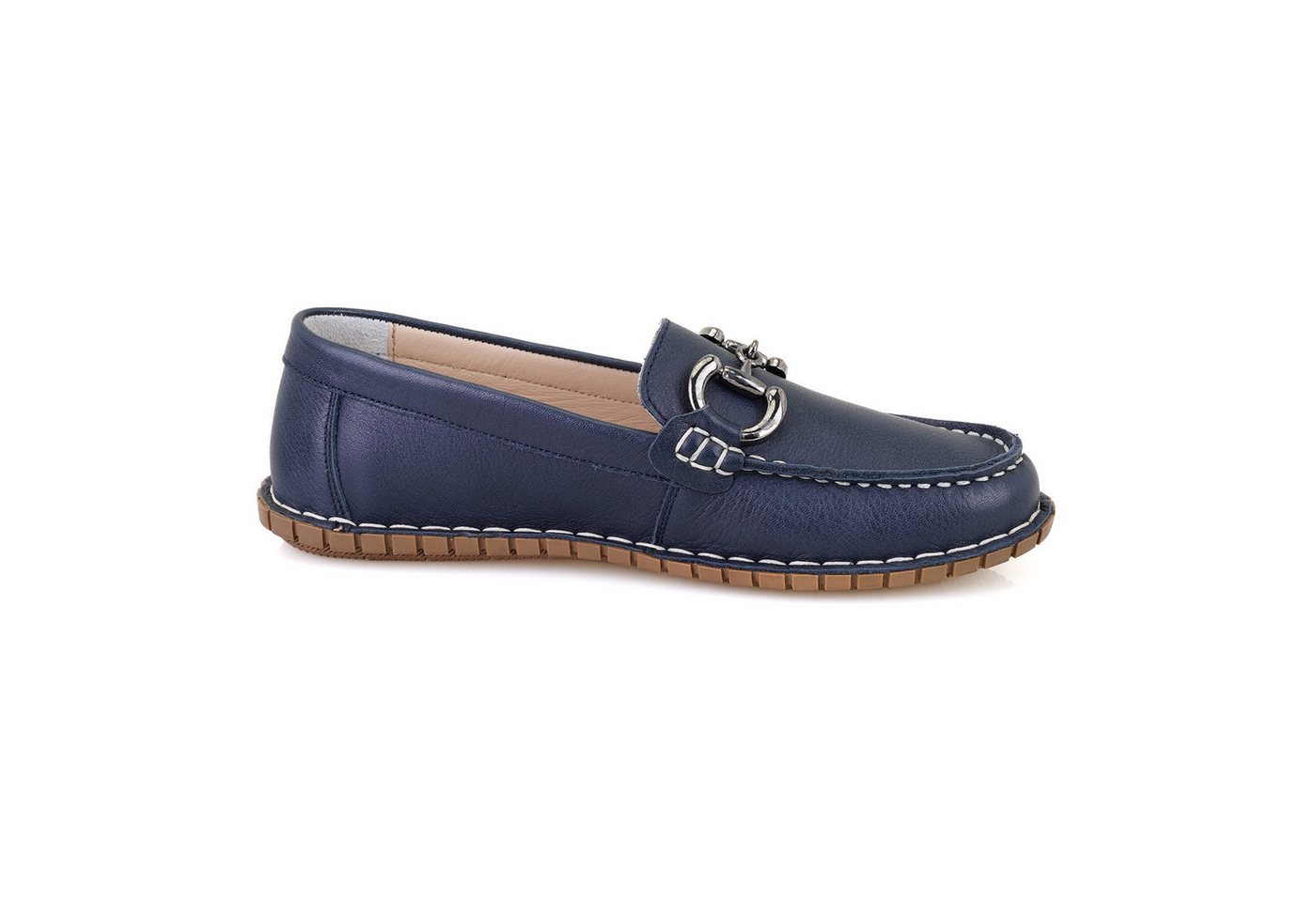 Desa Damen-Slipper aus Wildleder – Lederfutter, Synthetiksohle, flacher Ab Loafer von Desa