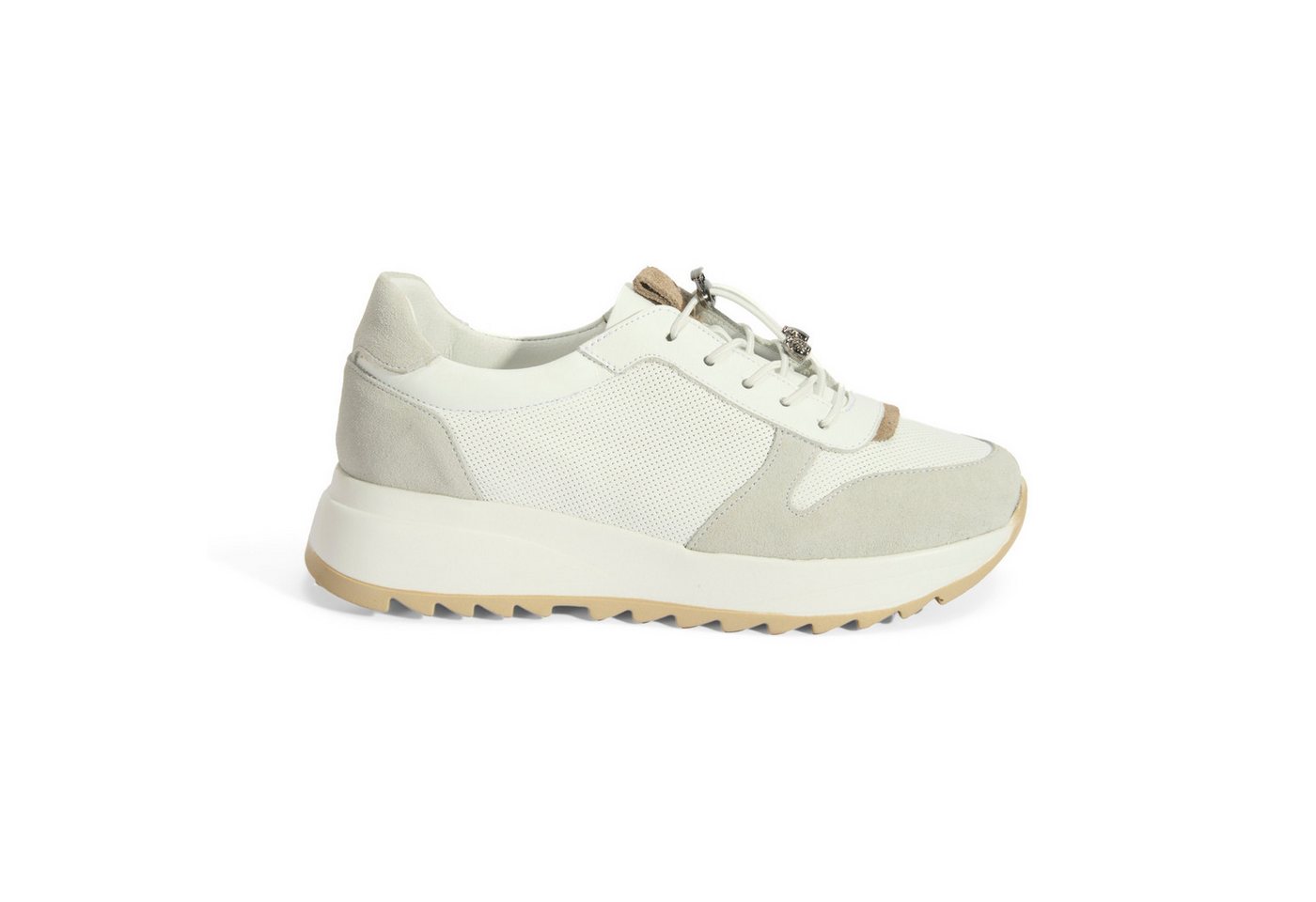 Desa Damen-Sneaker – Obermaterial und Futter aus Leder, elastische Schnürs Sneaker von Desa