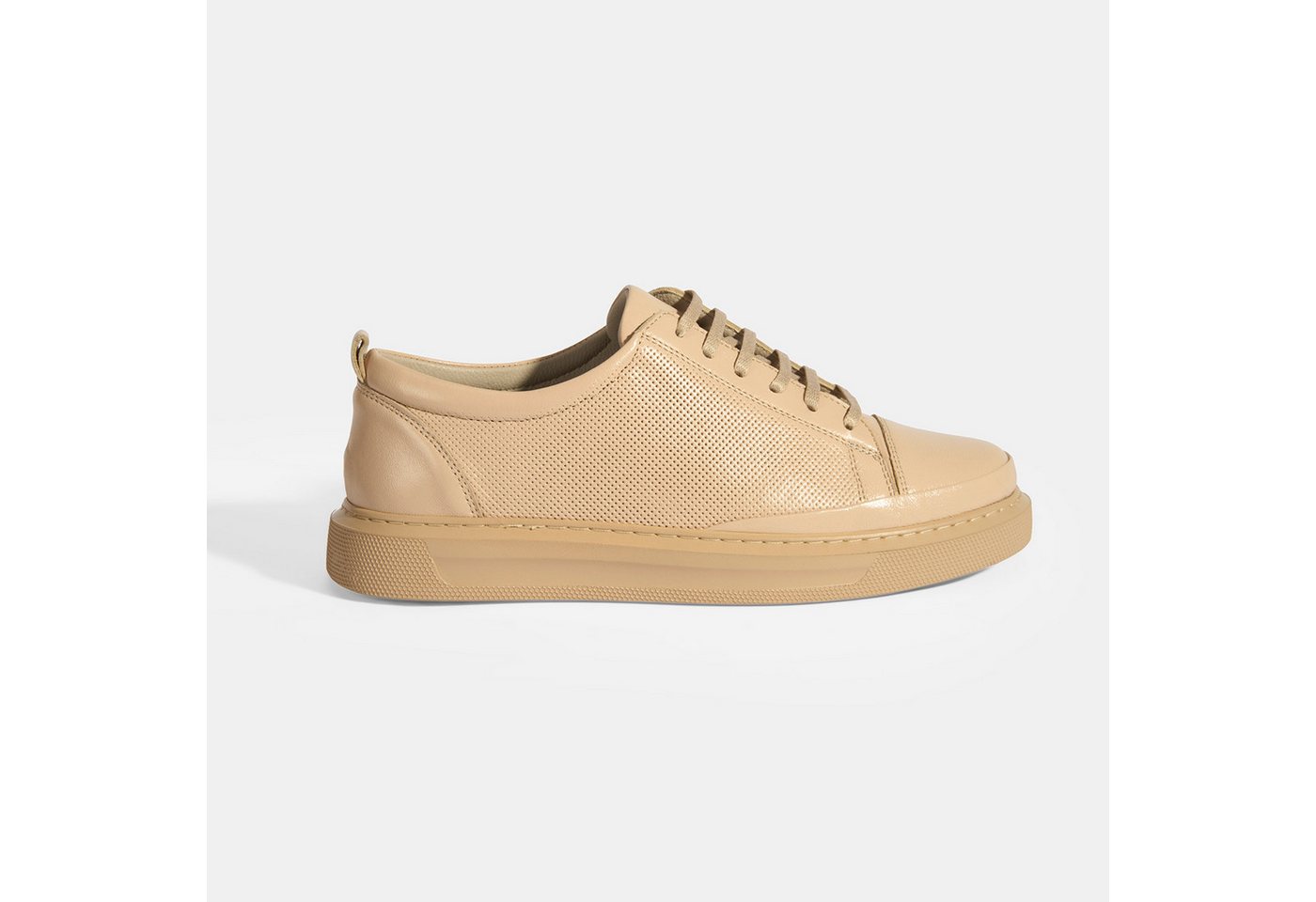 Desa Damen-Sneaker aus Leder – Elastische Schnürsenkel, flacher Absatz Sneaker von Desa