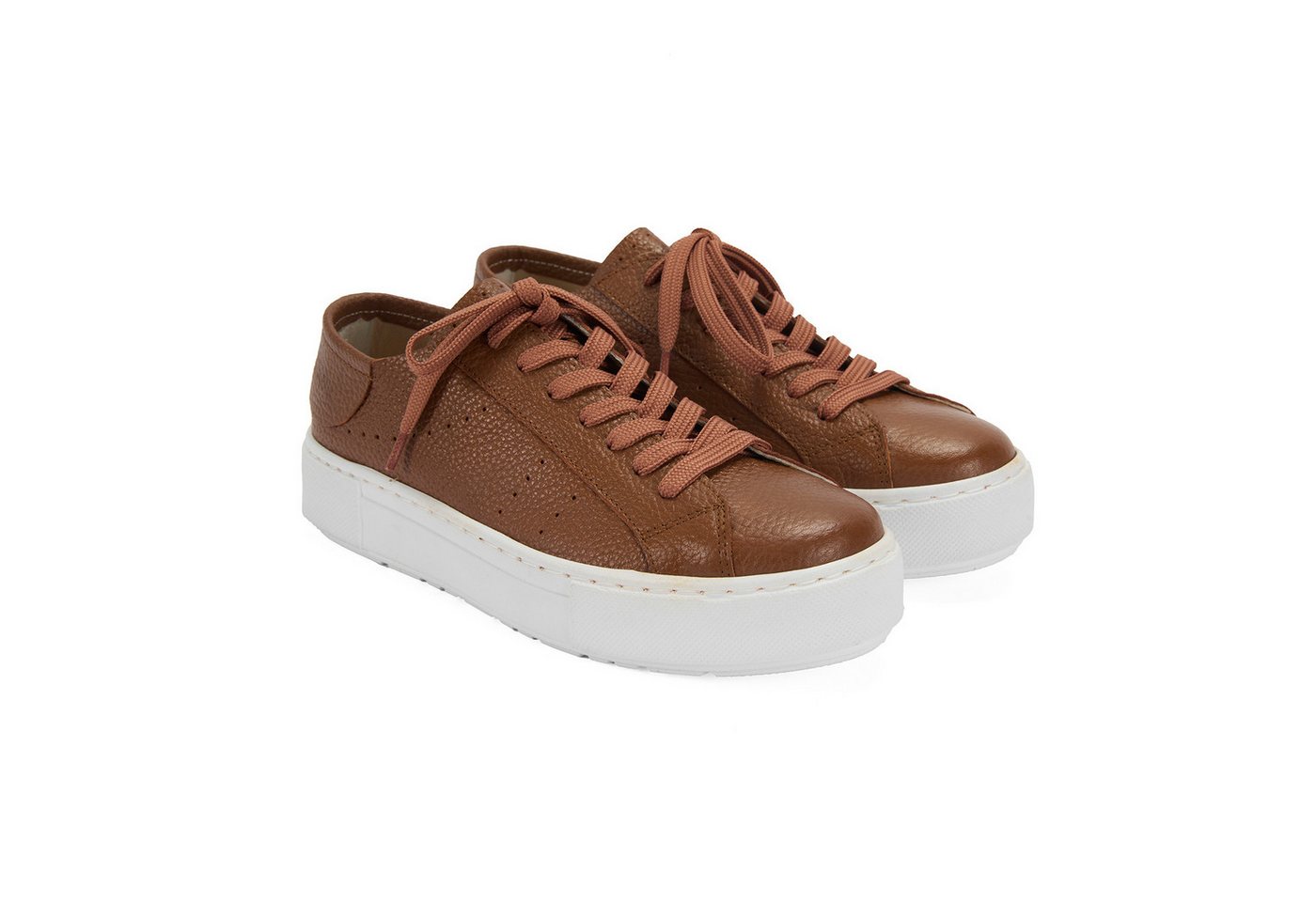 Desa Damen-Sneaker aus Leder – Elastische Schnürsenkel, flacher Absatz Sneaker von Desa