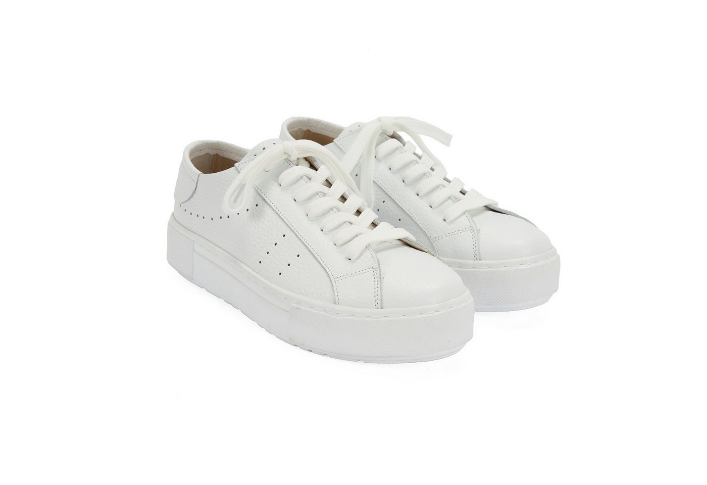 Desa Damen-Sneaker aus Leder – Elastische Schnürsenkel, flacher Absatz Sneaker von Desa