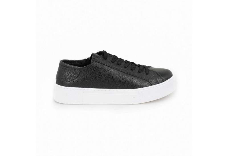 Desa Damen-Sneaker aus Leder mit hohem Schaft – Synthetiksohle, flacher Ab Sneaker von Desa