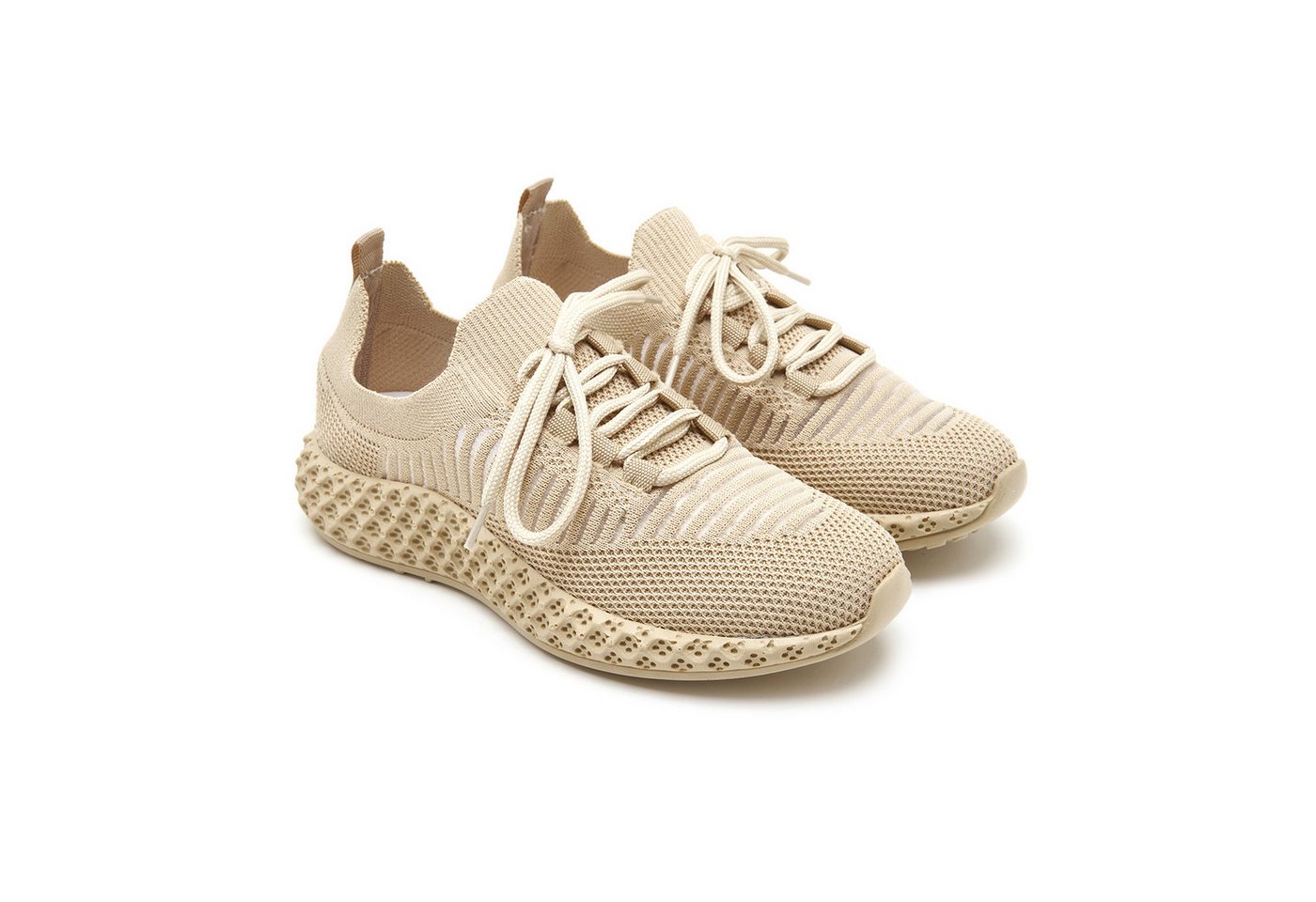 Desa Damen-Sneaker aus Textil – Kunststoffsohle, atmungsaktiv, flacher Abs Sneaker von Desa