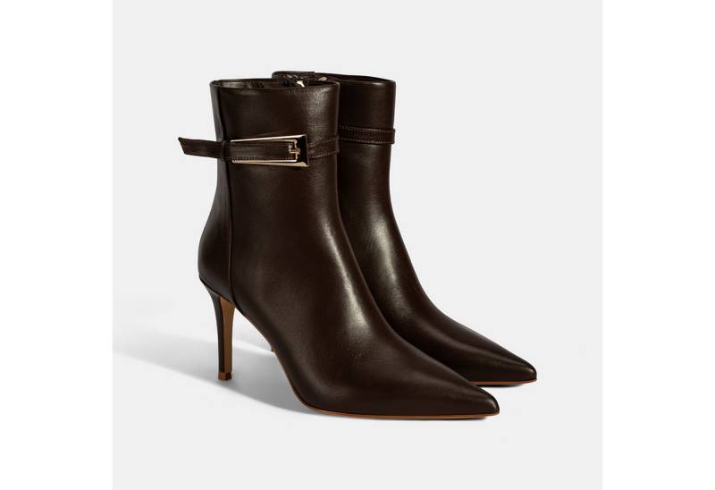 Desa Damen-Stiletto-Stiefeletten – Obermaterial aus Leder, 9 cm Absatz, Re Stiefel von Desa