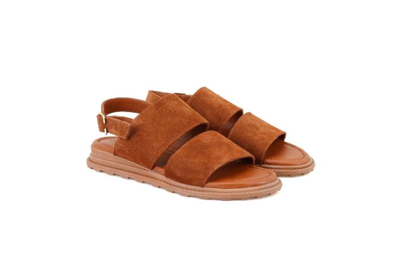 Desa Damen-Wildledersandalen mit Keilabsatz – Lederfutter, PU-Sohle, atmun Slipper von Desa
