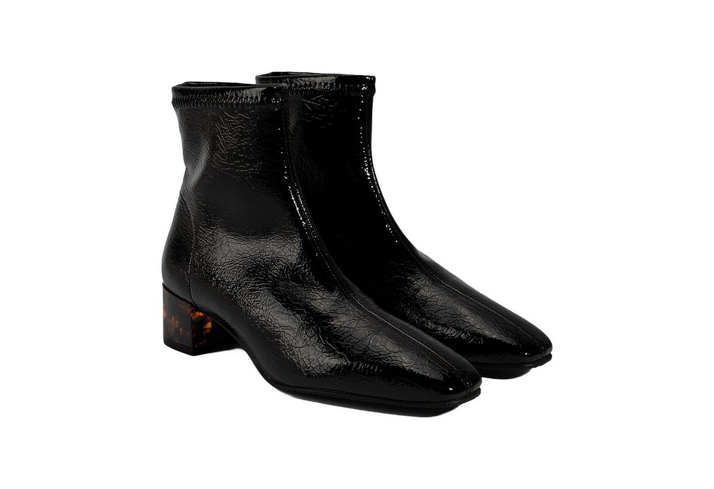 Desa Damen-Ankle-Boots – Obermaterial aus Kunstleder, Blockabsatz, spitze Stiefel von Desa