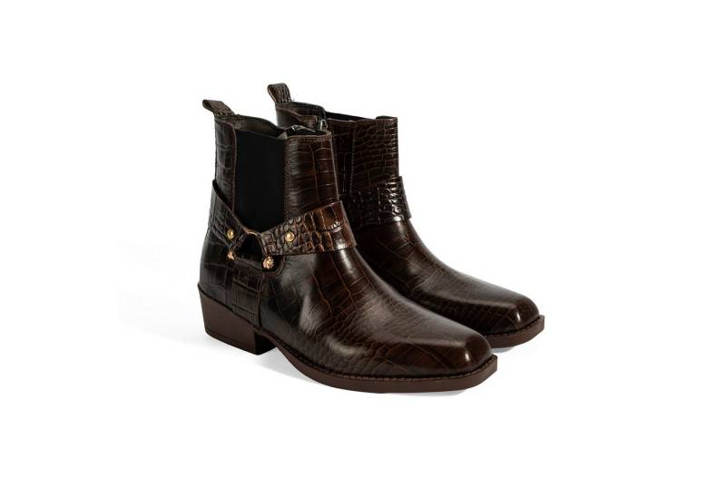 Desa Damen-Ankle-Boots – Obermaterial aus Leder, elastische Schnürsenkel, Stiefel von Desa