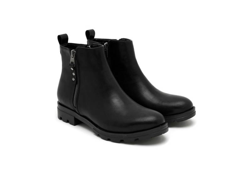 Desa Damen-Ankle-Boots aus Kunstleder – Warmes Futter, Kunststoffsohle Stiefel von Desa