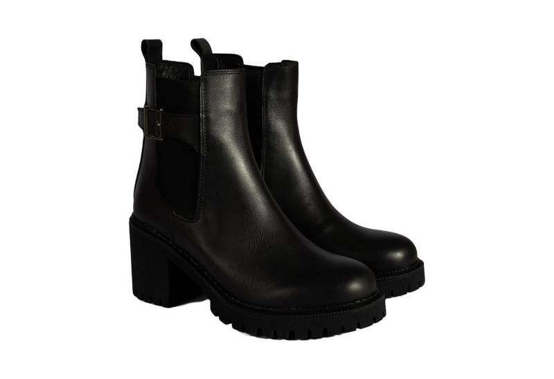Desa Damen-Ankle-Boots aus Leder – Flacher Absatz, elastische Schnürsenkel Stiefel von Desa