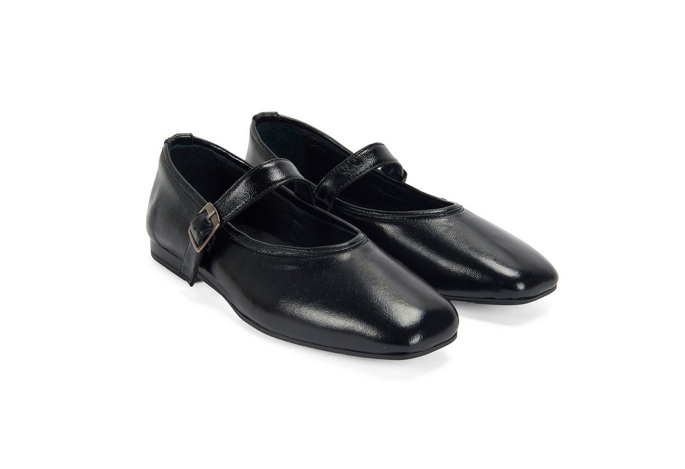 Desa Damen-Ballerinas – Obermaterial aus Lackleder, Lederfutter, Schnallen Ballerina von Desa