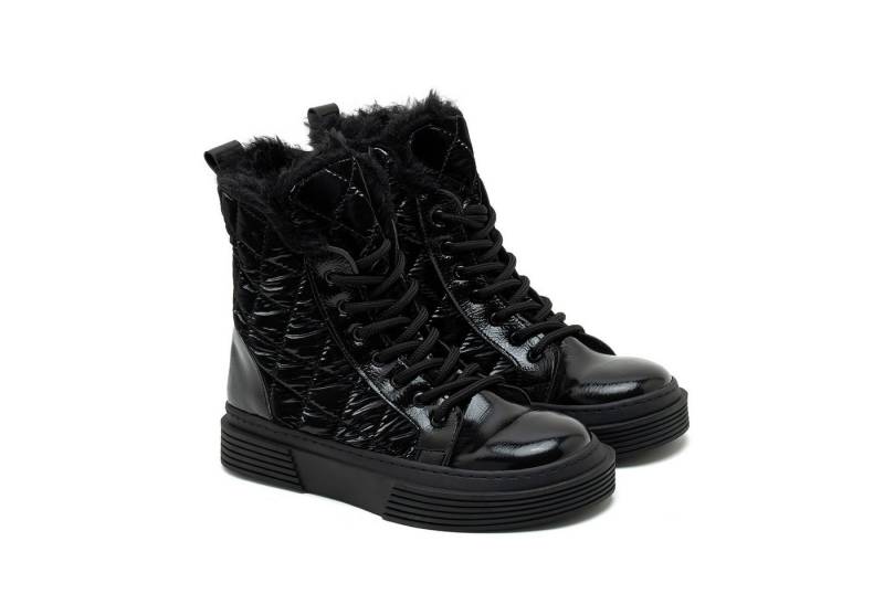 Desa Damen-Kunstlederstiefel – Textilfutter, Synthetiksohle, flacher Absat Stiefel von Desa