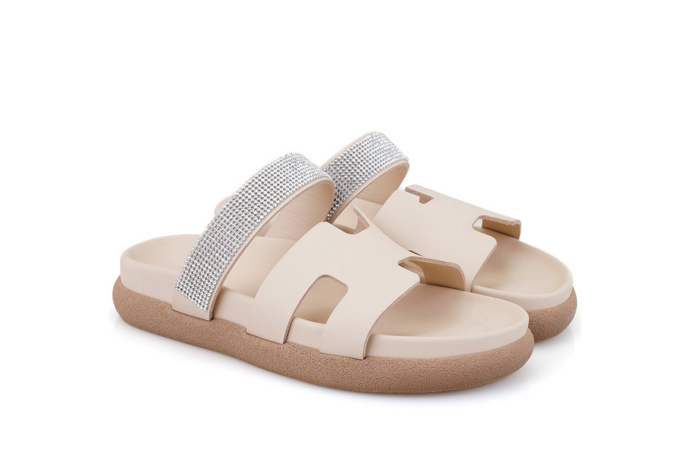 Desa Damen-Lederpantoffeln – Synthetiksohle, Blockabsatz Slipper von Desa