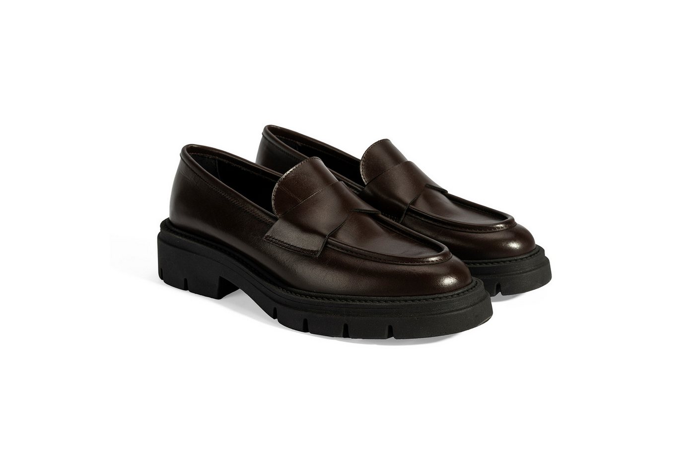 Desa Damen-Lederpantoletten – Blockabsatz, Kunstlederfutter, atmungsaktiv, Loafer von Desa