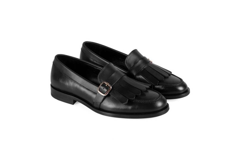 Desa Damen-Lederpantoletten – Flacher Absatz, atmungsaktiv Loafer von Desa