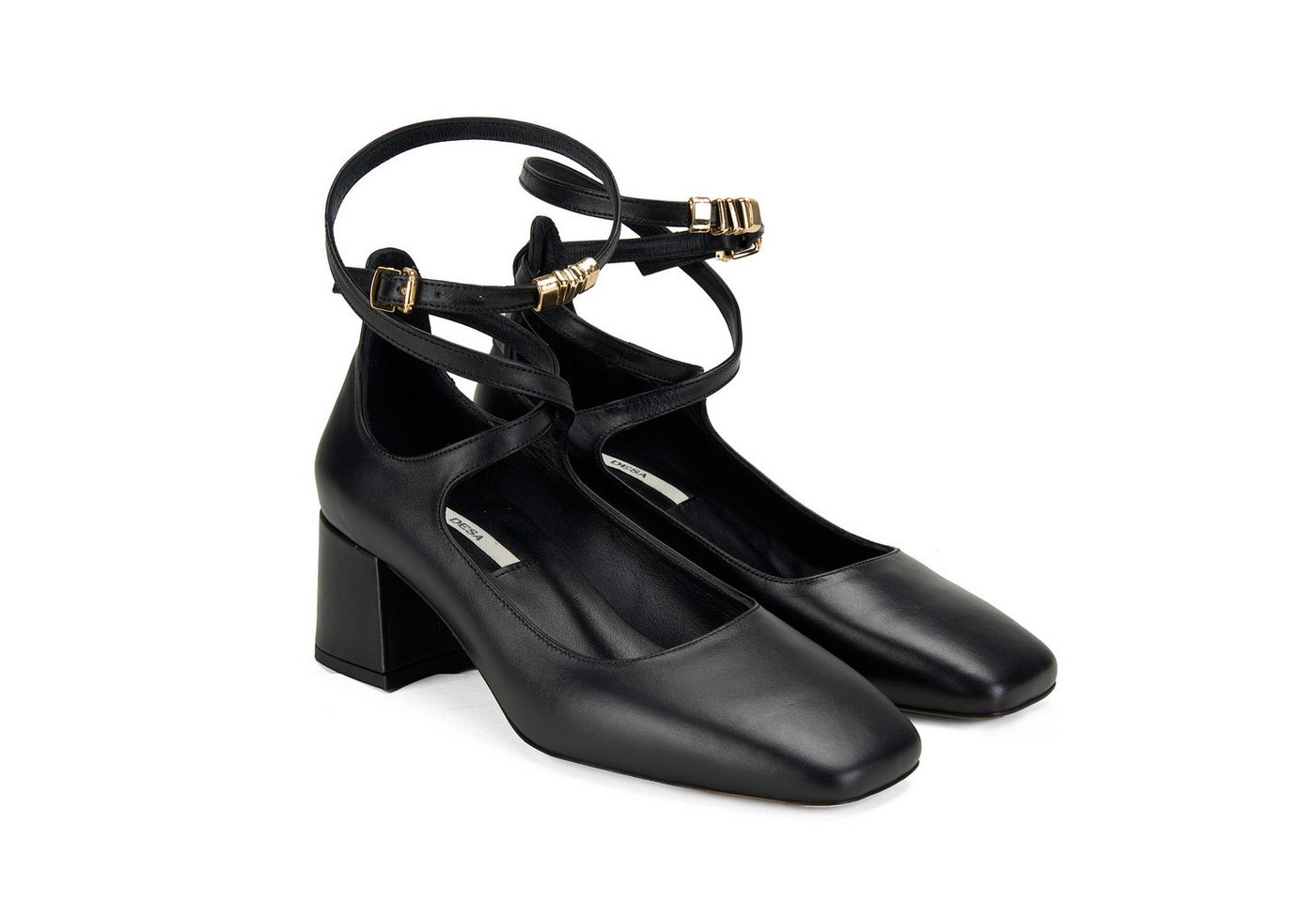 Desa Damen-Lederpumps im klassischen Stil – 5,5 cm Blockabsatz, zum Hinein Pumps von Desa