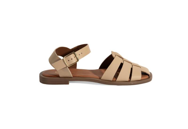 Desa Damen-Ledersandalen – Flacher Absatz, Schnallenverschluss Slipper von Desa