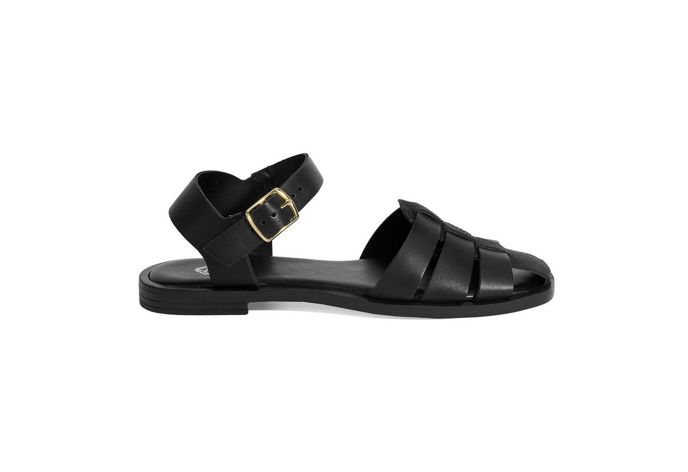 Desa Damen-Ledersandalen – Flacher Absatz, Schnallenverschluss Slipper von Desa