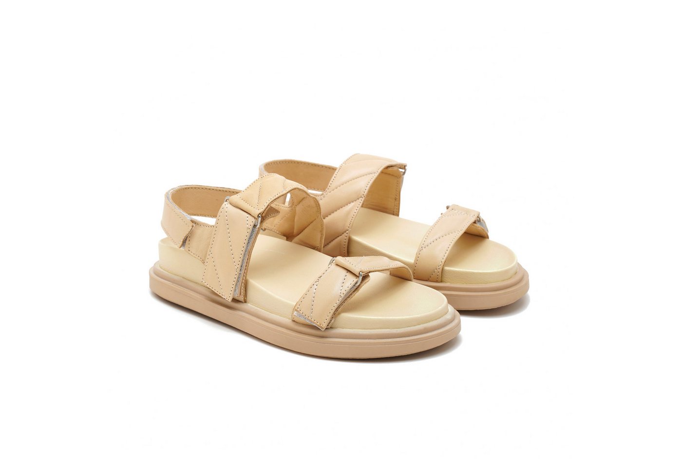 Desa Damen-Ledersandalen – Synthetiksohle, atmungsaktiv, flacher Absatz Slipper von Desa