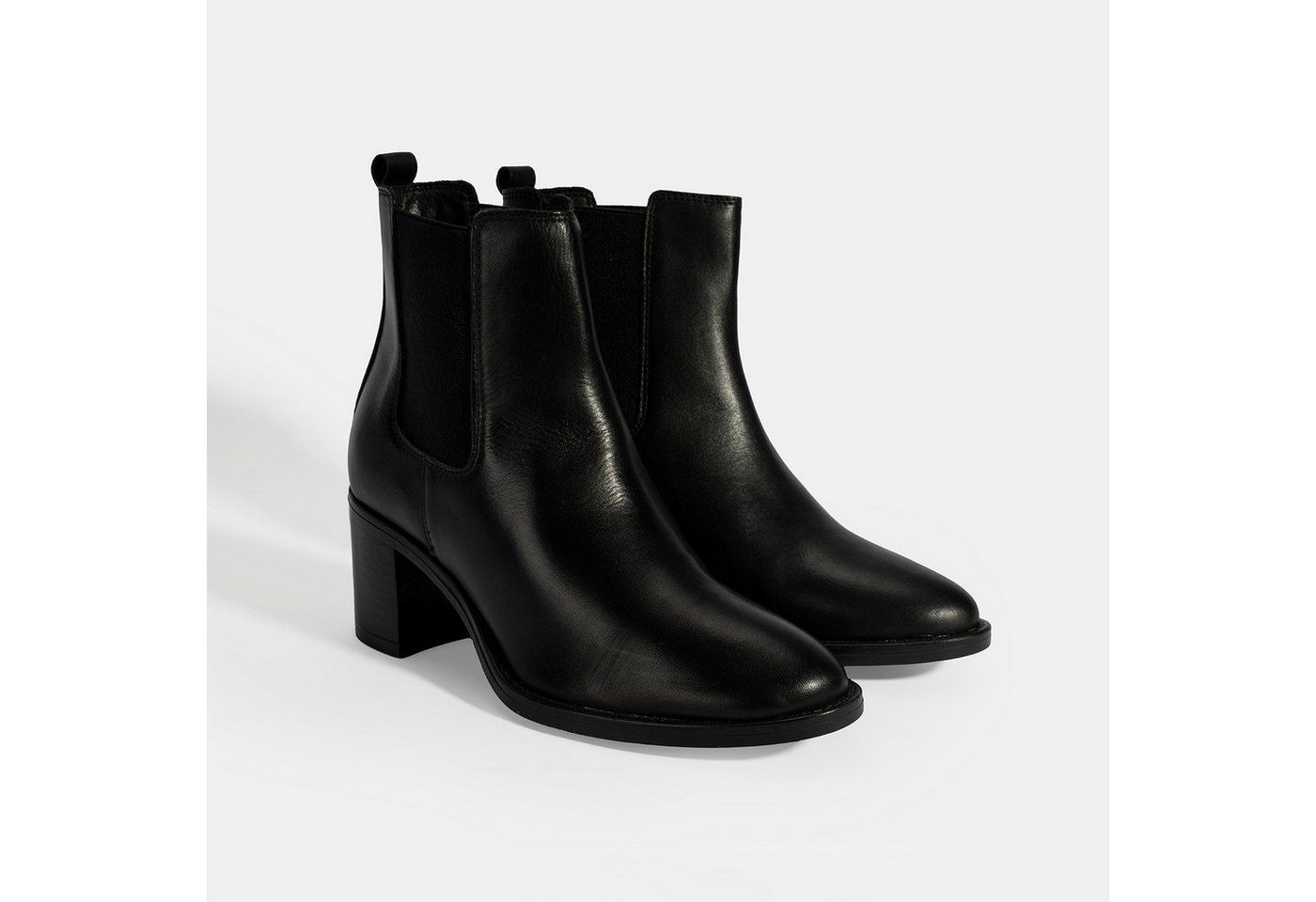 Desa Damen-Lederstiefel – Blockabsatz, elastische Schnürsenkel, Textilfutt Stiefel von Desa