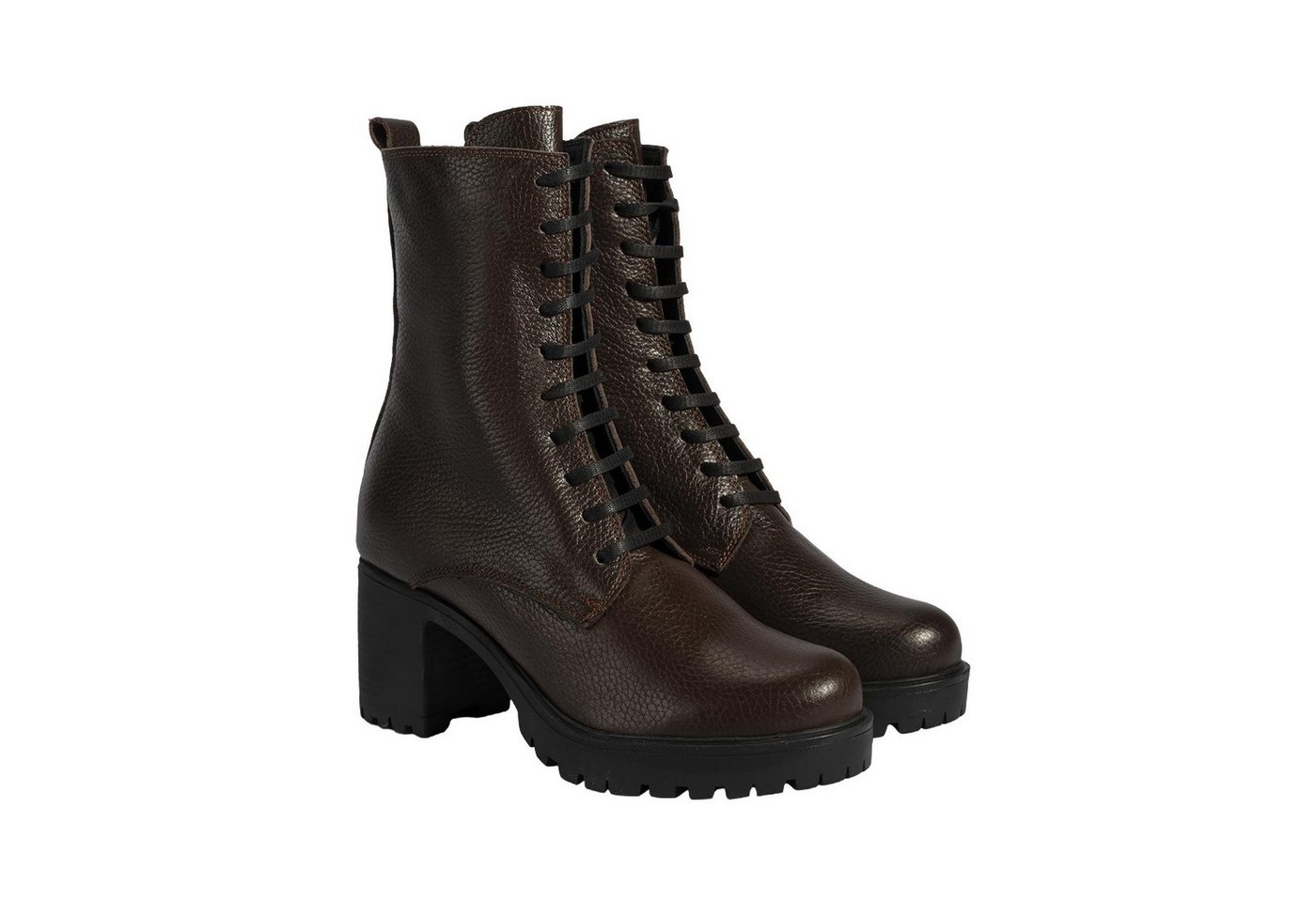 Desa Damen-Lederstiefel – Schlupfstiefel, Blockabsatz, runde Zehenpartie, Stiefel von Desa