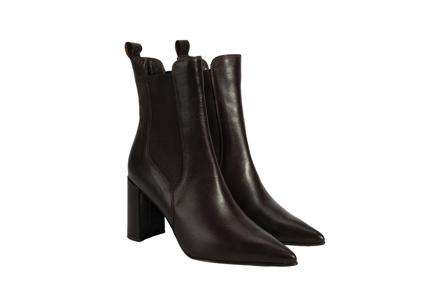 Desa Damen-Lederstiefeletten – Blockabsatz, spitze Zehenpartie, abriebfest Stiefel von Desa