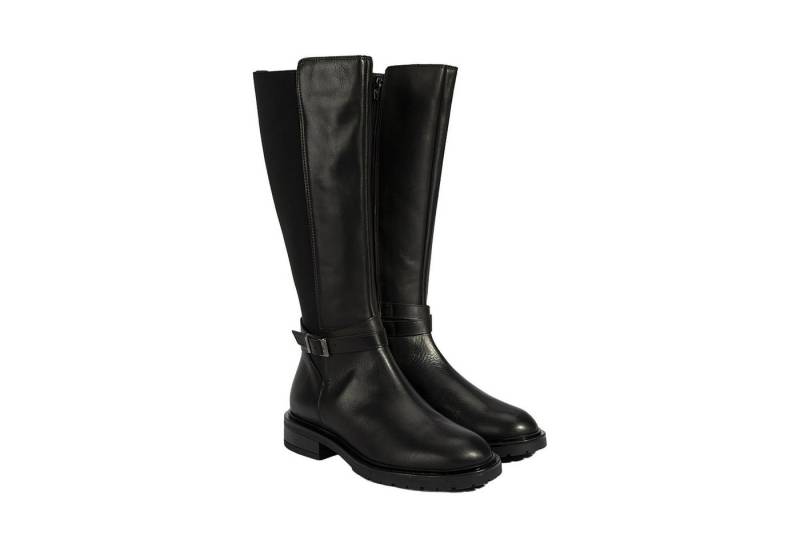 Desa Damen-Overknee-Stiefel – Obermaterial Leder, Textilfutter, flacher Ab Stiefel von Desa