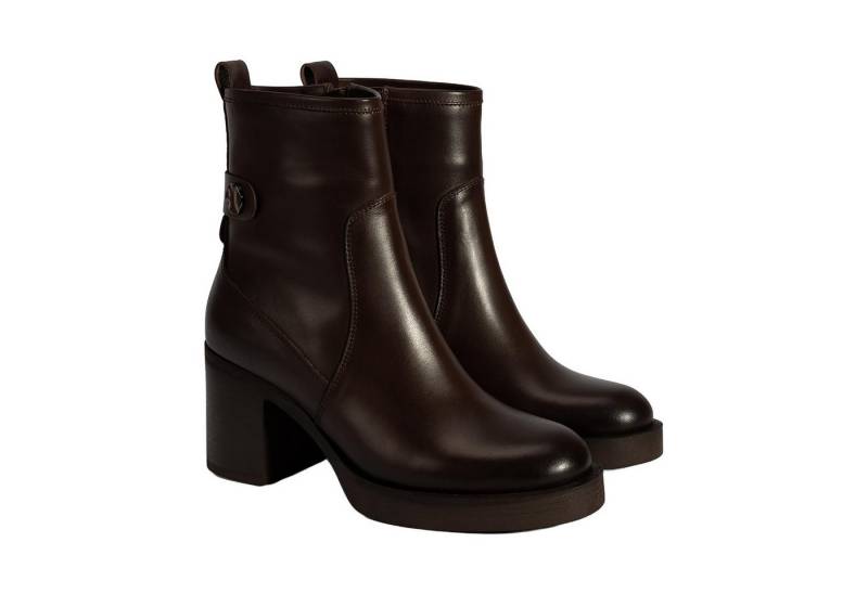 Desa Desa Damen-Plateau-Stiefel aus Leder – Runde Zehenpartie, Reißverschlu Stiefel von Desa