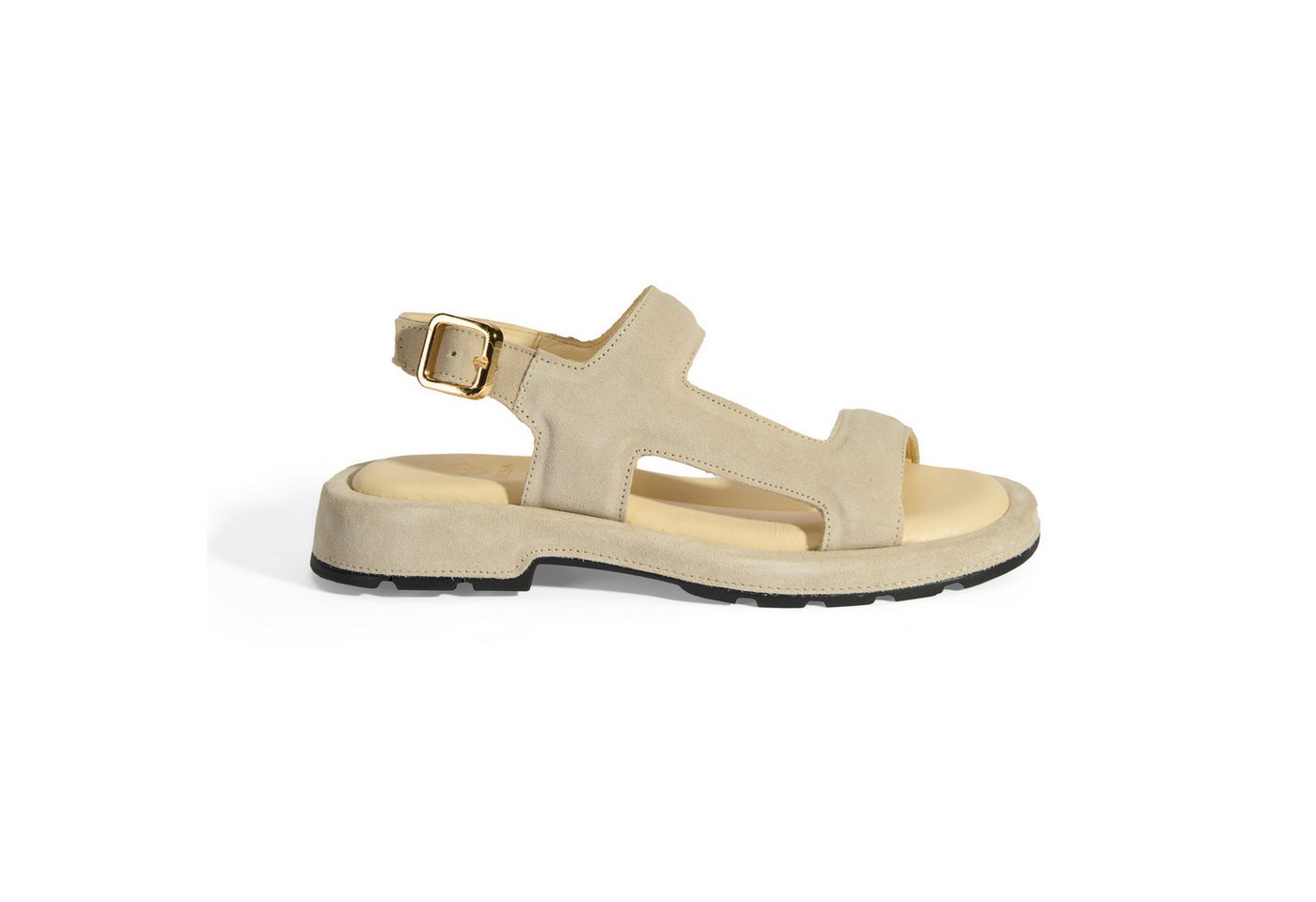 Desa Desa Damen-Sandalen – Obermaterial aus Wildleder, Lederfutter, flacher Slipper von Desa