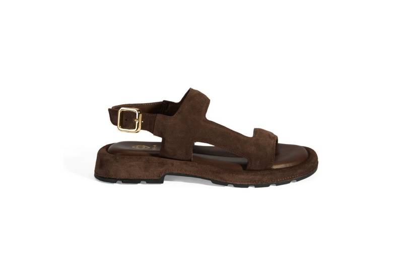 Desa Desa Damen-Sandalen – Obermaterial aus Wildleder, Lederfutter, flacher Slipper von Desa