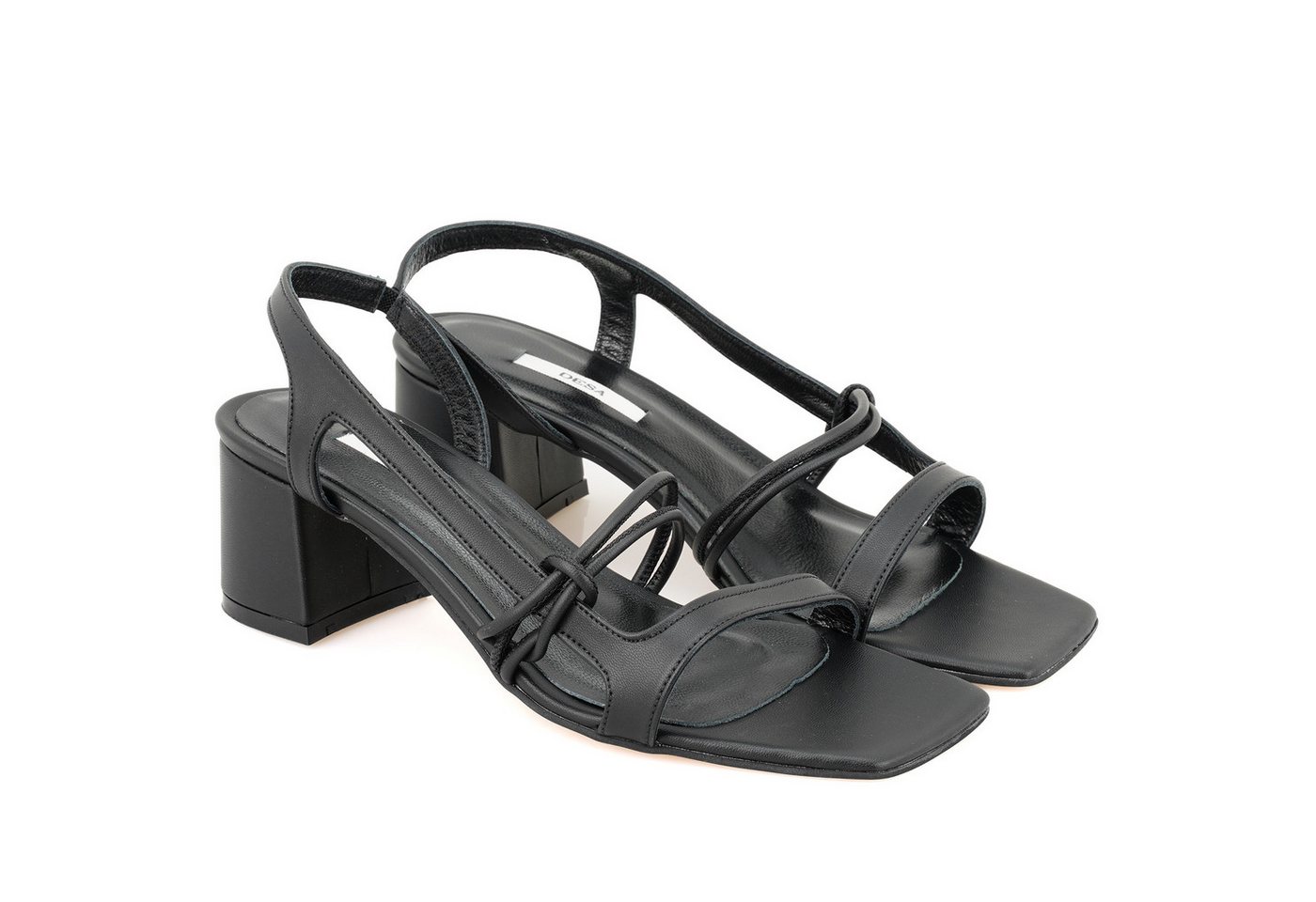 Desa Desa Damen-Sandalen aus Kunstleder mit Blockabsatz, atmungsaktiv Slipper von Desa