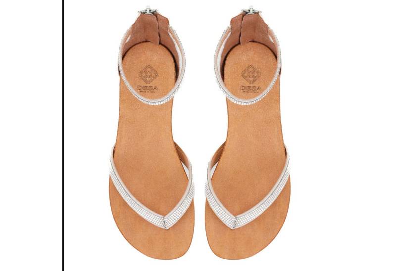 Desa Desa Damen-Sandalen aus Polyurethan – Synthetiksohle, flacher Absatz, Slipper von Desa