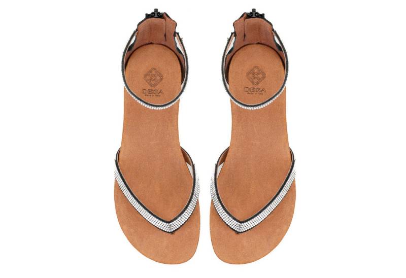 Desa Desa Damen-Sandalen aus Polyurethan – Synthetiksohle, flacher Absatz, Slipper von Desa