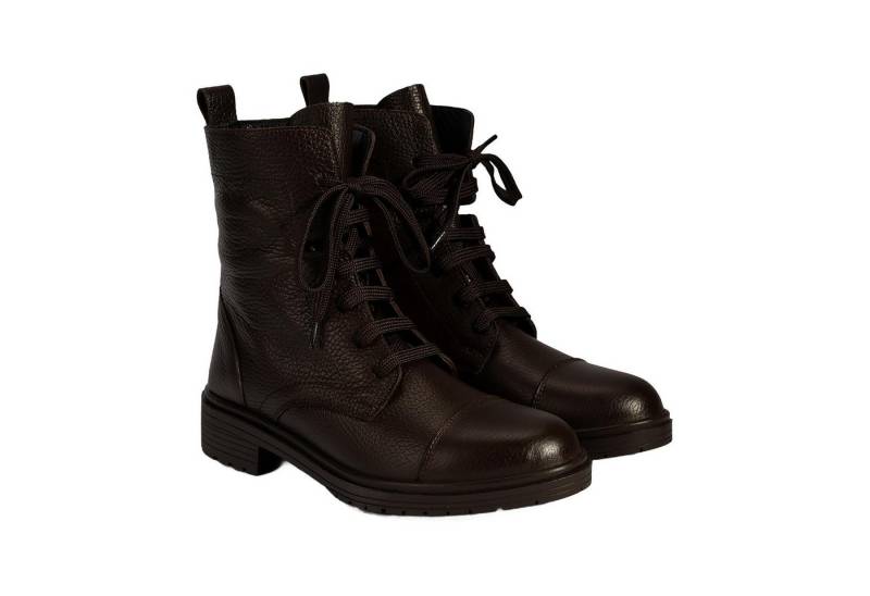 Desa Damen-Schnürstiefel – Obermaterial Leder, Textilfutter, 3,5 cm flache Stiefel von Desa