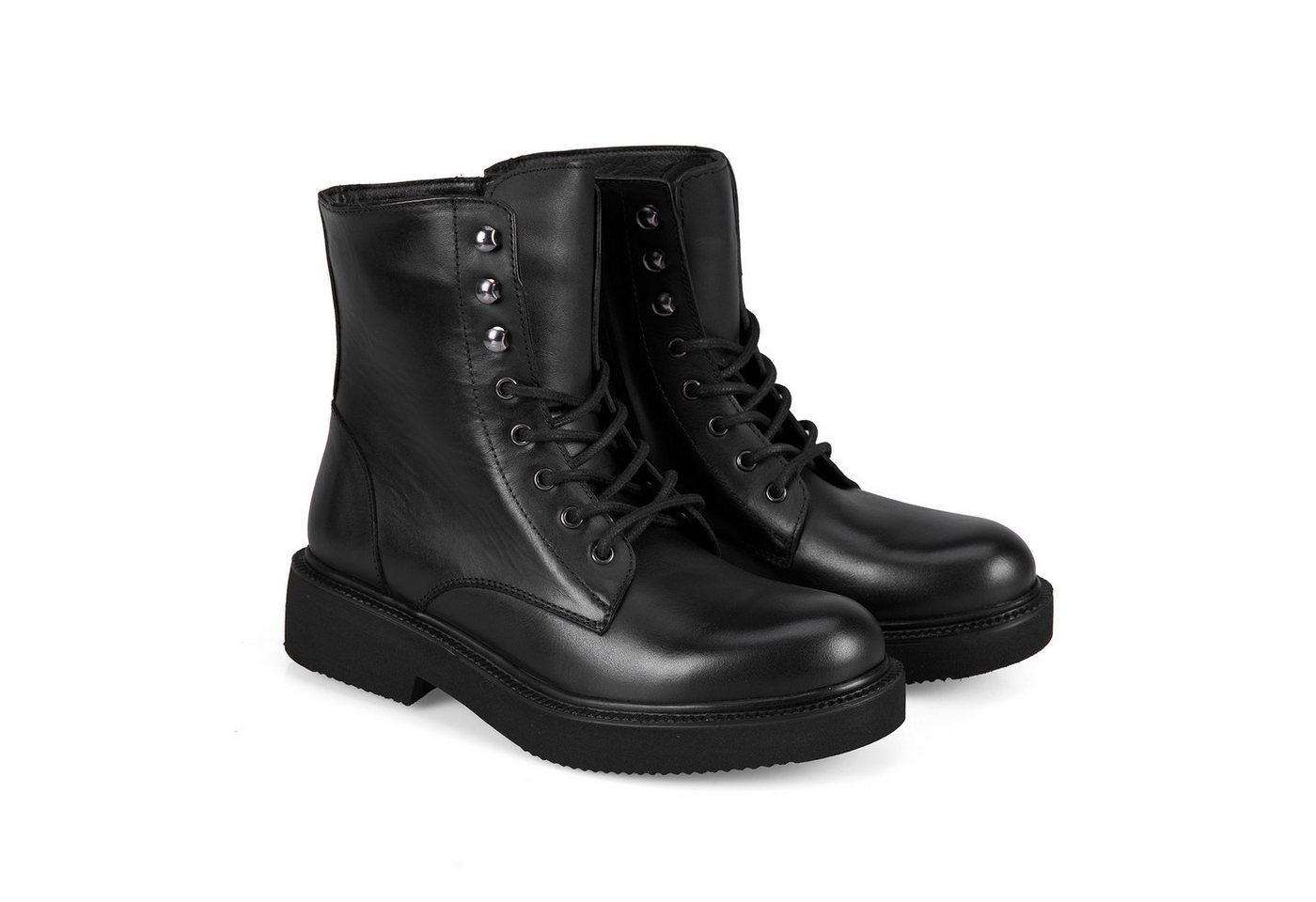 Desa Damen-Schnürstiefel aus Leder – Flacher Absatz, atmungsaktiv Stiefel von Desa