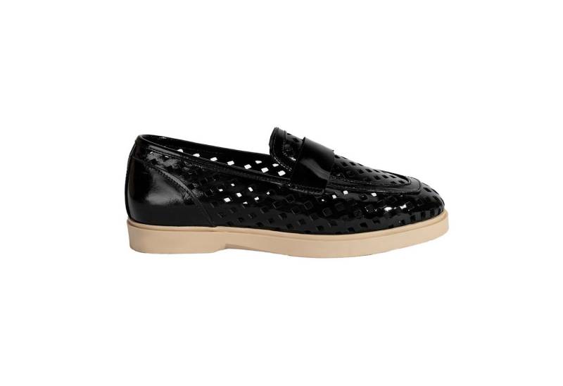 Desa Desa Damen-Slipper – Obermaterial aus Lackleder, Lederfutter, flacher Loafer von Desa