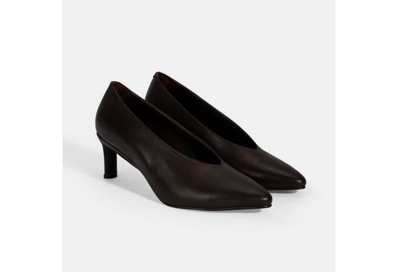 Desa Damen-Slipper – Obermaterial aus Leder, Blockabsatz, leicht an- und a Loafer von Desa