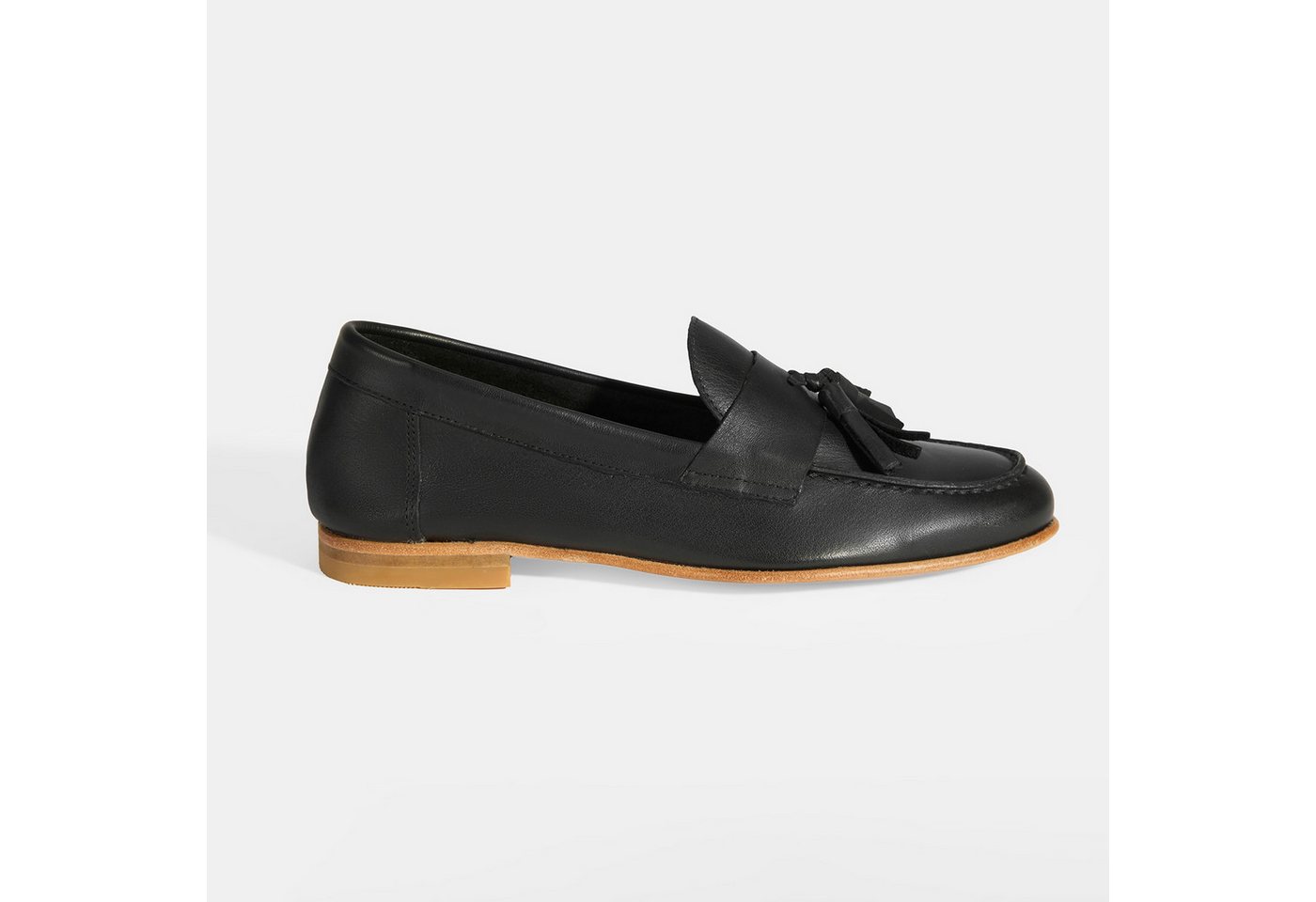 Desa Desa Damen-Slipper – Obermaterial und Futter aus Leder, Sohle aus Echt Loafer von Desa